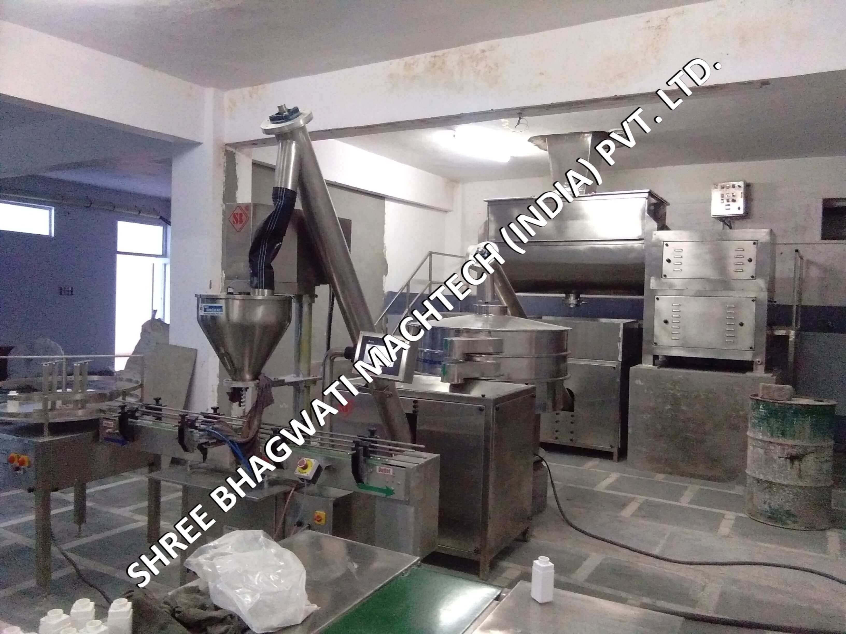 talcum mixer and filling line